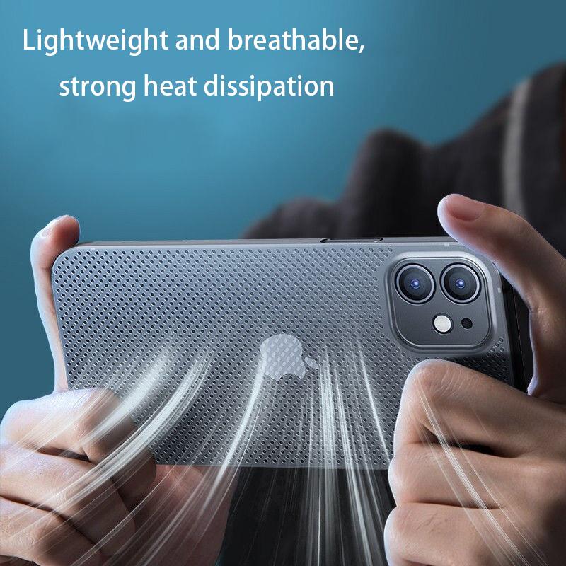 For iPhone 12 mini 5.4 inch Anti-fingerprint Ultra Thin Breathable Hollow Hole Heat Dissipation Mesh Back Cover PP Phone Case White
For iPhone 12 mini 5.4 inch Anti-fingerprint Ultra Thin Breathable Hollow Hole Heat Dissipation Mesh Back Cover PP Phone Case White