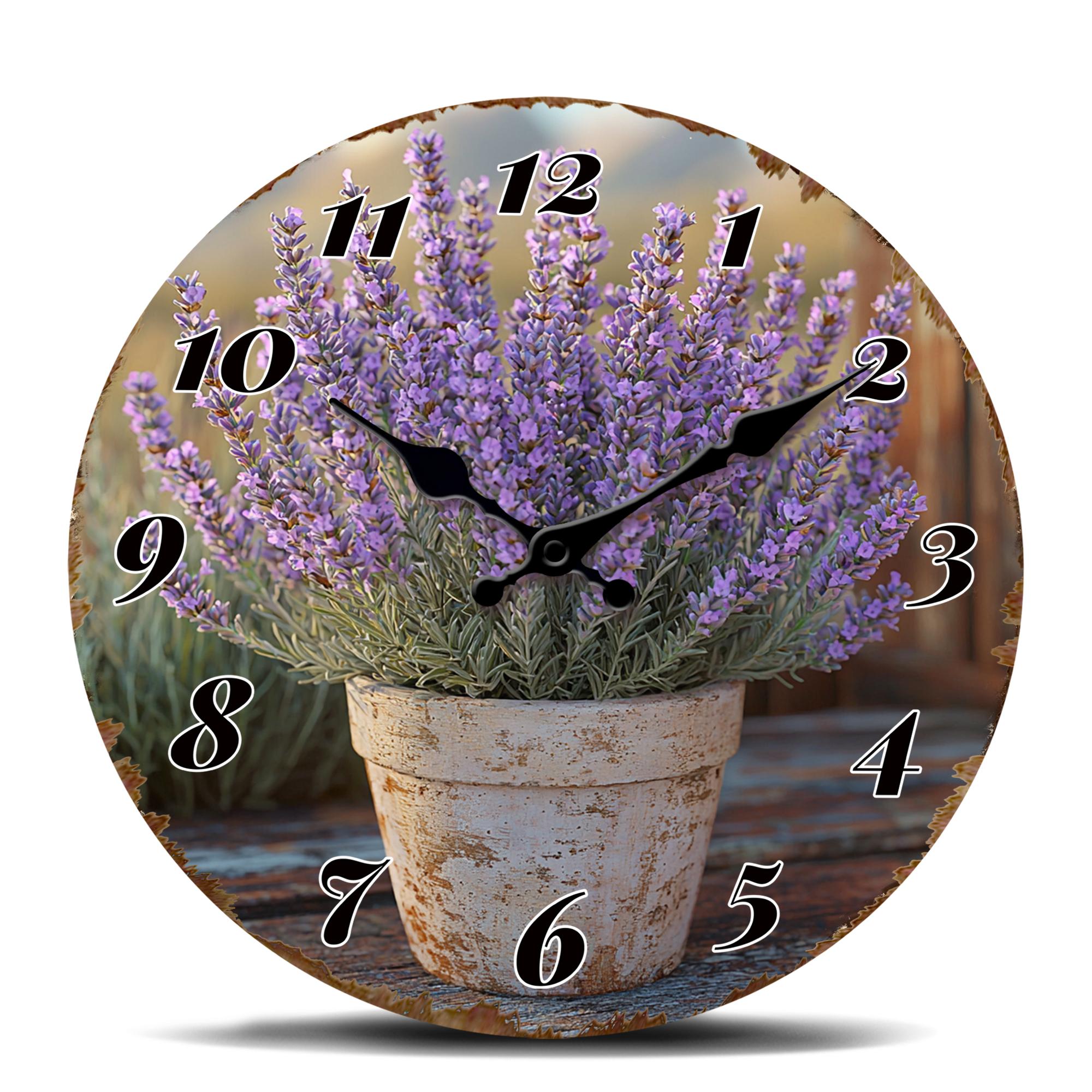 Lavender in Vintage Pot Round Wall Clock: Charming Floral Decor for Kitchen, Bathroom, or Sunroom 10 inch
Lavender in Vintage Pot Round Wall Clock: Charming Floral Decor for Kitchen, Bathroom, or Sunroom 10 inch