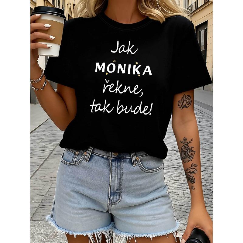 Personalized Monika Slovak Attitude Letter Print T-Shirt Women S Spring-Summer Short-Sleeve Crew-Neck Casual T-Shirt, Daily Leisure, Holiday Gift S чёрный
Personalized Monika Slovak Attitude Letter Print T-Shirt Women S Spring-Summer Short-Sleeve Crew-Neck Casual T-Shirt, Daily Leisure, Holiday Gift S чёрный