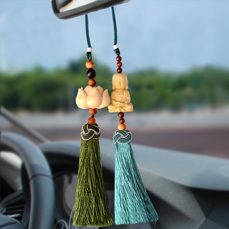Dragon Knot Woven Rearview Mirror Pendant - Peace Guanyin, Buddha, Lotus, Peach Wood Car Hanging Accessory
Dragon Knot Woven Rearview Mirror Pendant - Peace Guanyin, Buddha, Lotus, Peach Wood Car Hanging Accessory