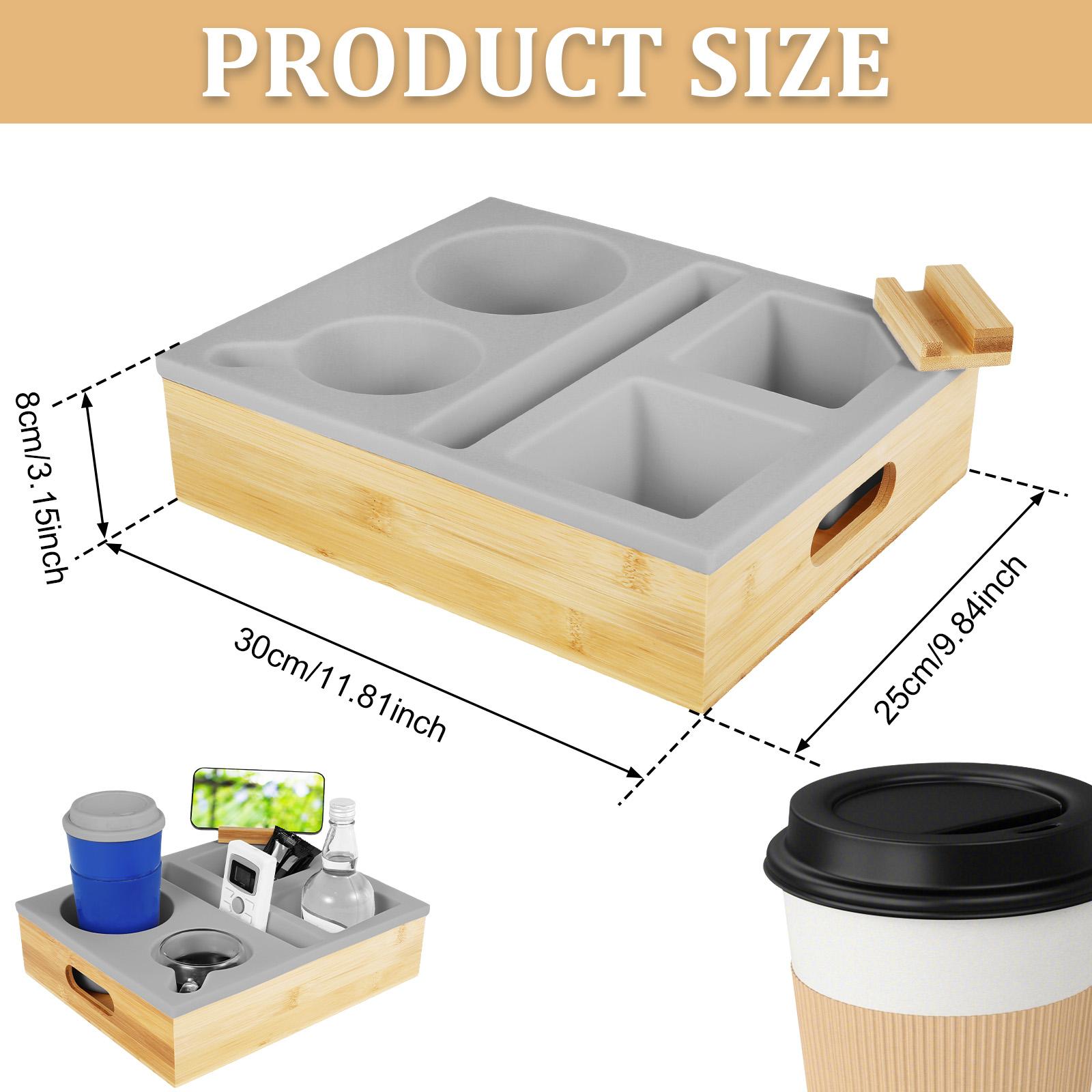 Couch Cup Holder Couch Caddy with Rotatable Phone Holder Wooden Sofa Cup Holder with Carrying Handle for Bed Car Beach Organizer сірий
Couch Cup Holder Couch Caddy with Rotatable Phone Holder Wooden Sofa Cup Holder with Carrying Handle for Bed Car Beach Organizer сірий