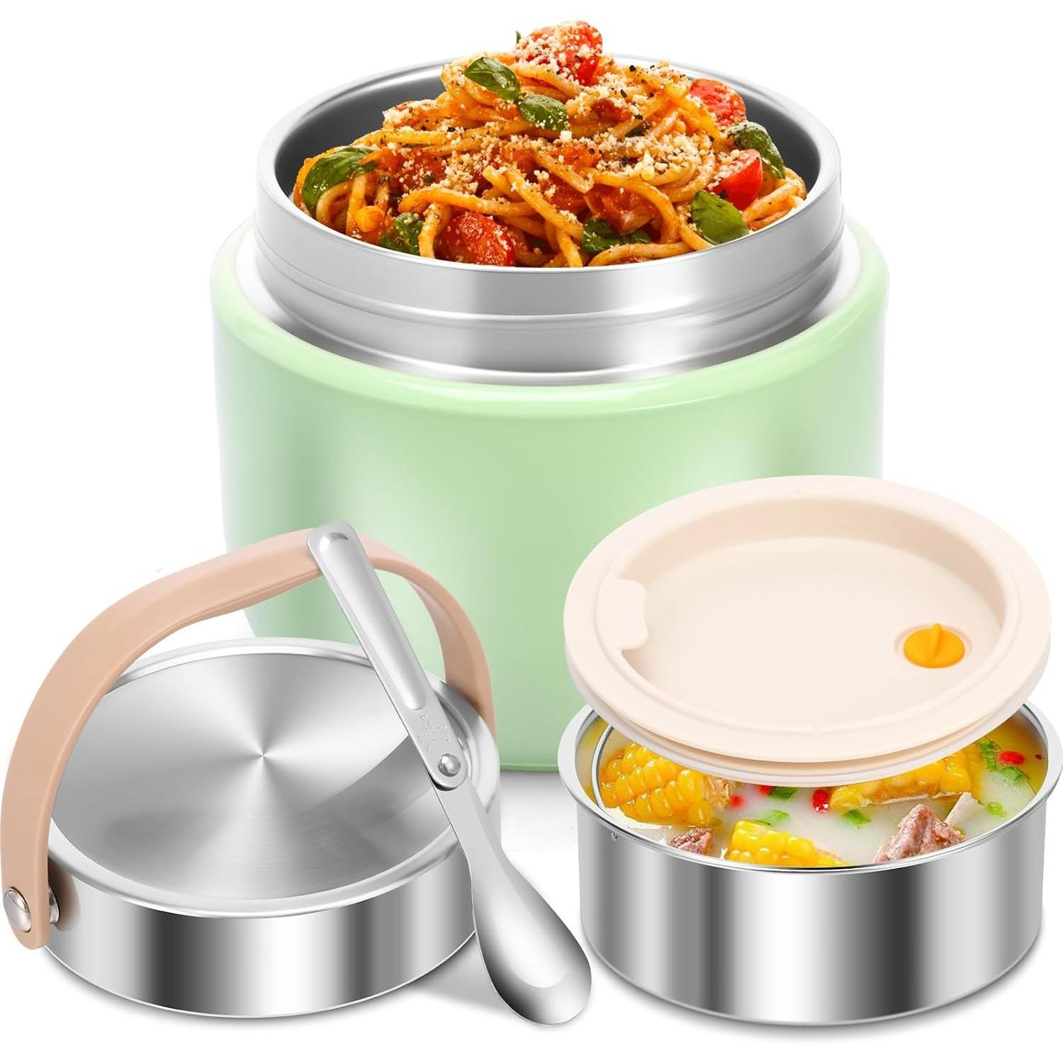 Insulated Food Flask 1.2l Vacuum Food Container Stainless Steel Thermal Meal Box Double-Layer Food Jar with Foldable Spoon Portable Thermal Insulated Q
Insulated Food Flask 1.2l Vacuum Food Container Stainless Steel Thermal Meal Box Double-Layer Food Jar with Foldable Spoon Portable Thermal Insulated Q