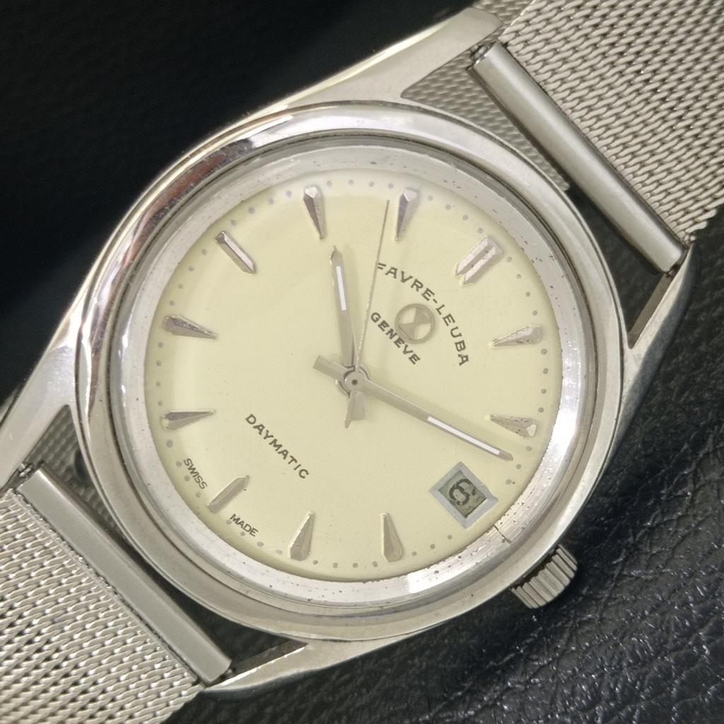 VINTAGE FAVRE LEUBA DAYMATIC SWISS MENS CREAM COLOR DIAL WATCH a703849-1 R213f-a703849
VINTAGE FAVRE LEUBA DAYMATIC SWISS MENS CREAM COLOR DIAL WATCH a703849-1 R213f-a703849