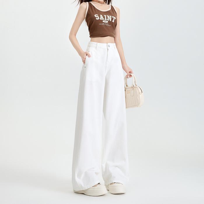 White Relaxed Fit Wide Leg Denim Jeans with Slanted Pockets Medium
White Relaxed Fit Wide Leg Denim Jeans with Slanted Pockets Medium