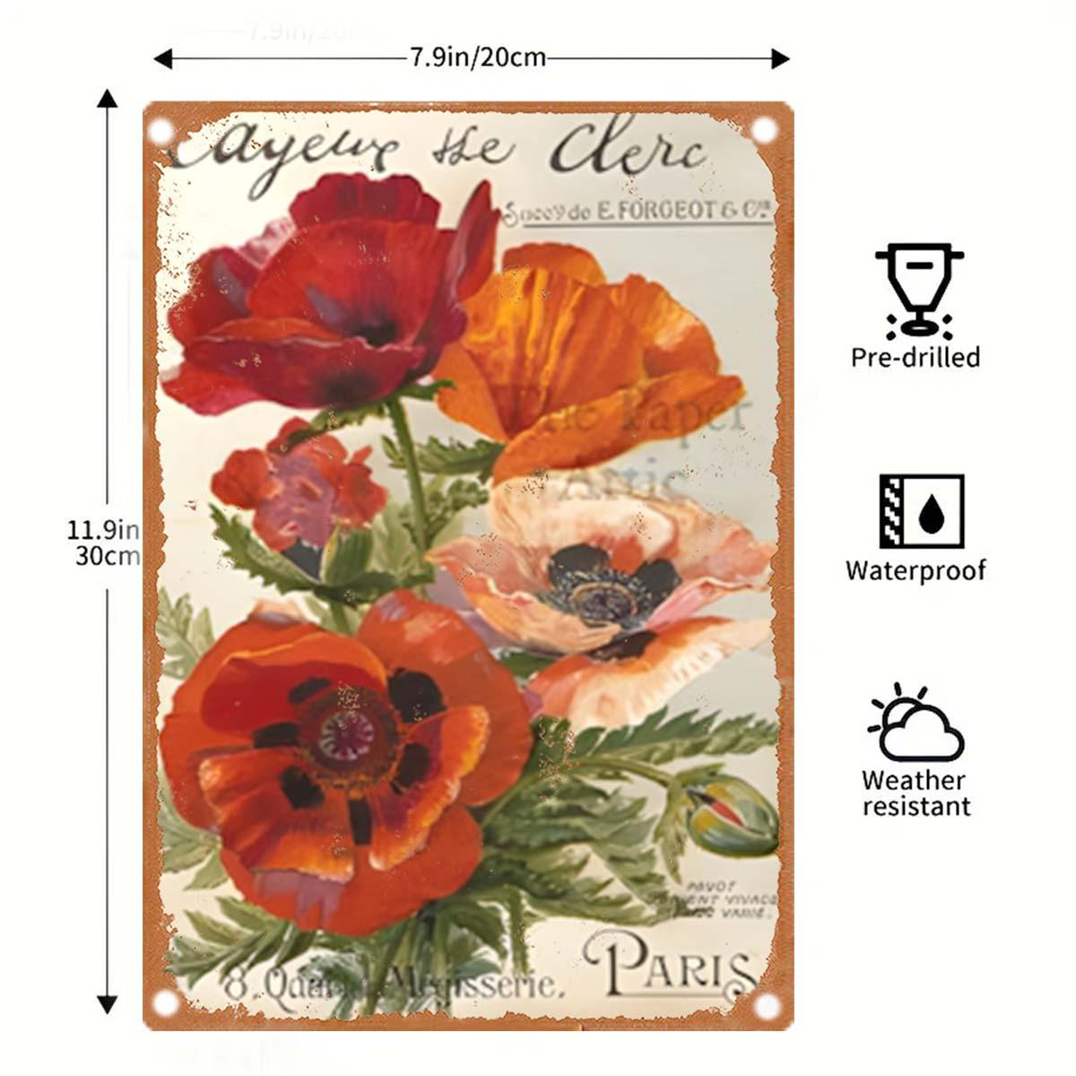 Vintage Floral Metal Sign Parisian Red Retro French Pharmacy Poster Design Perfect for Kitchen Bar Cafe Garage 20x30cm(7.8x11.8inch)
Vintage Floral Metal Sign Parisian Red Retro French Pharmacy Poster Design Perfect for Kitchen Bar Cafe Garage 20x30cm(7.8x11.8inch)
