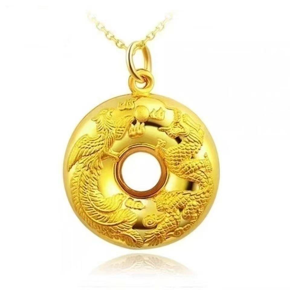 Versatile Gold Dragon & Phoenix Safety Buckle Necklace for Women - O-shaped Collarbone Chain
Versatile Gold Dragon & Phoenix Safety Buckle Necklace for Women - O-shaped Collarbone Chain