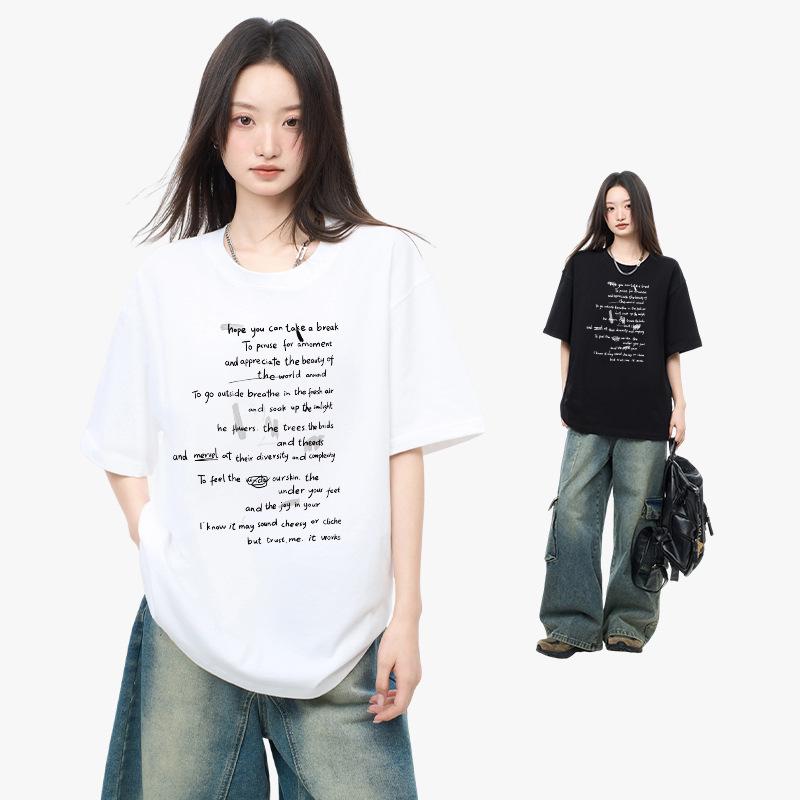 Women s Korean Style Cotton Letter Print Short Sleeve Loose T-shirt - Summer Student Fashion Top 4XL (92.5-100 kg)
Women s Korean Style Cotton Letter Print Short Sleeve Loose T-shirt - Summer Student Fashion Top 4XL (92.5-100 kg)