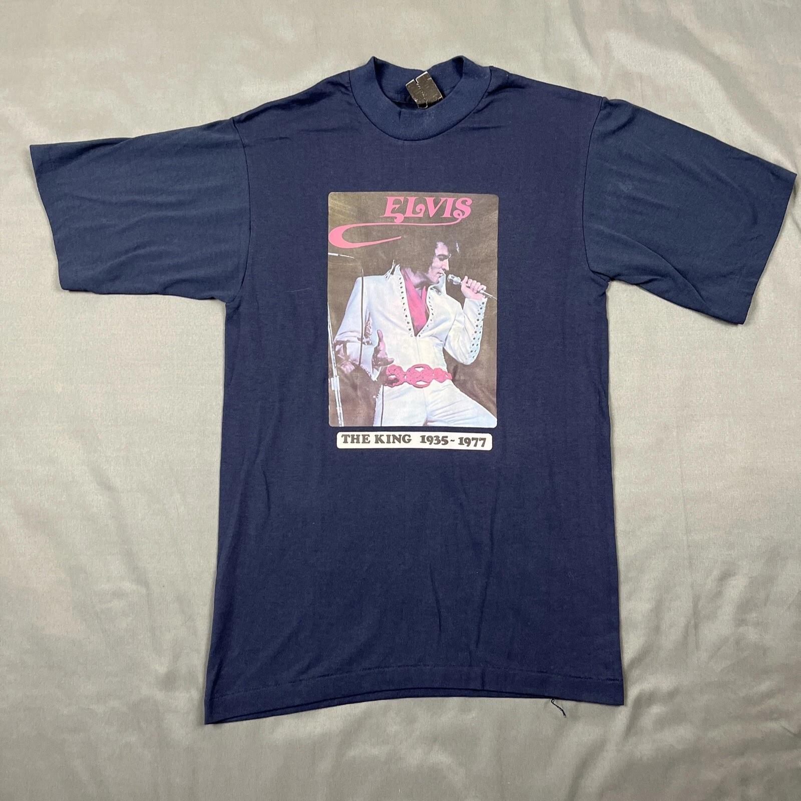 Vintage Elvis Memorial Tee Small Blue Single Stitch VTG 90s Unisex USA Made M
Vintage Elvis Memorial Tee Small Blue Single Stitch VTG 90s Unisex USA Made M