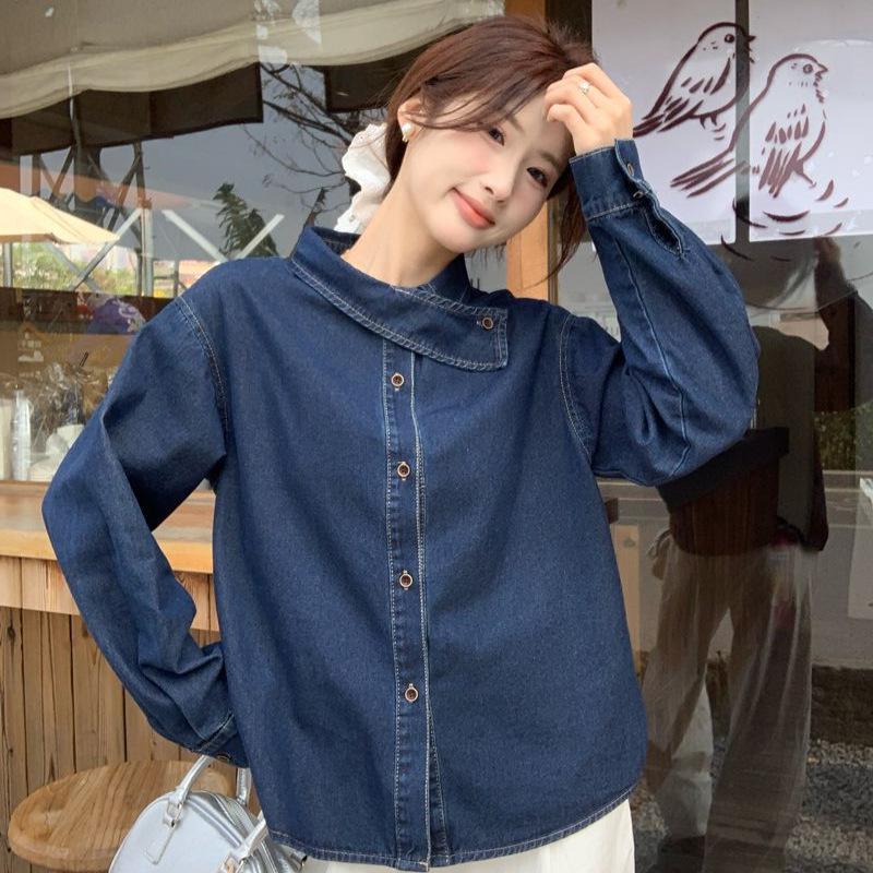 Women s Autumn Korean Style Blue Cross Collar Denim Shirt - Chic French Niche Long Sleeve Top Extra Large
Women s Autumn Korean Style Blue Cross Collar Denim Shirt - Chic French Niche Long Sleeve Top Extra Large