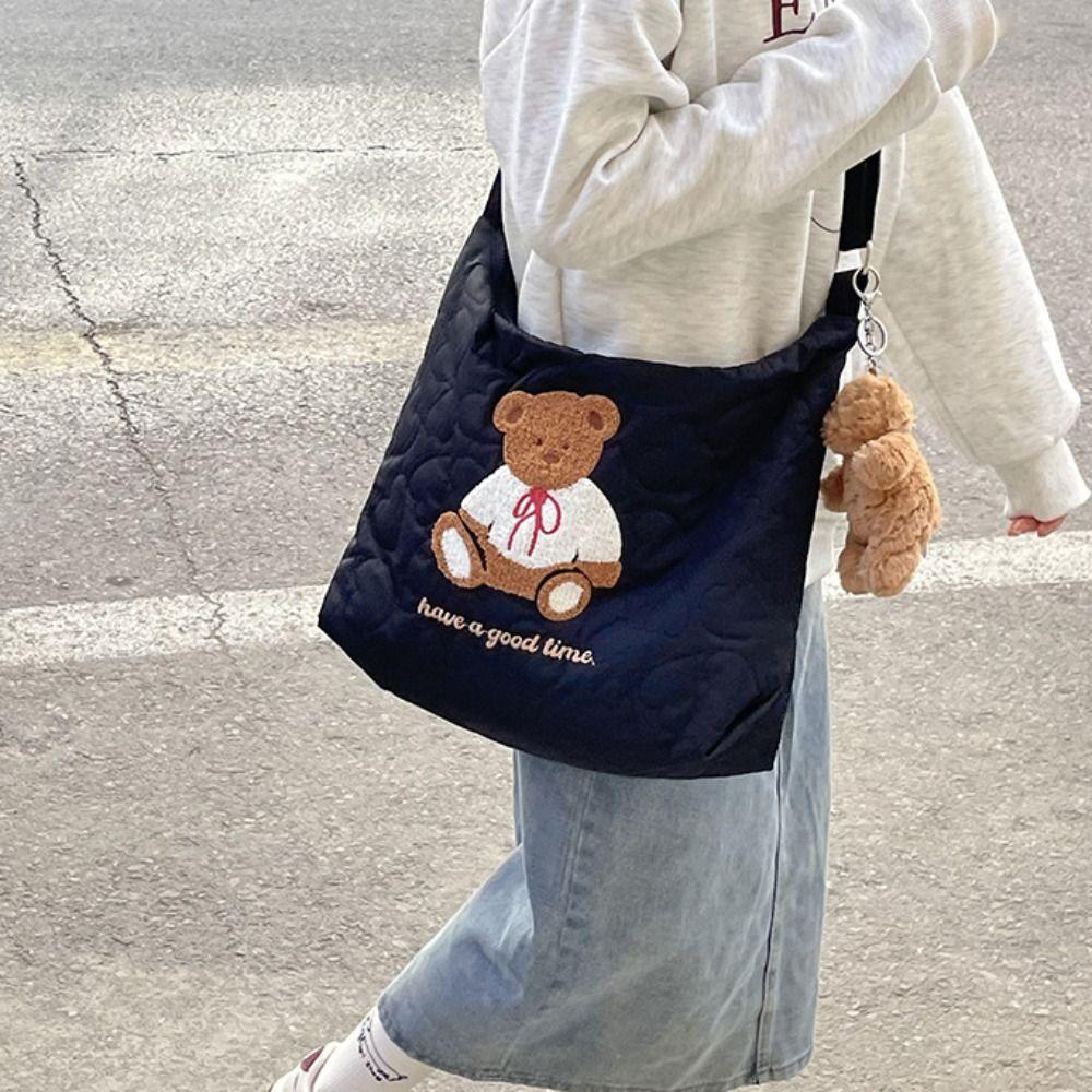 Korean Style Cotton Padded Crossbody Bag Embroidery Bear Puffy Handbag Embroider Shoulder Bag Work Style5
Korean Style Cotton Padded Crossbody Bag Embroidery Bear Puffy Handbag Embroider Shoulder Bag Work Style5