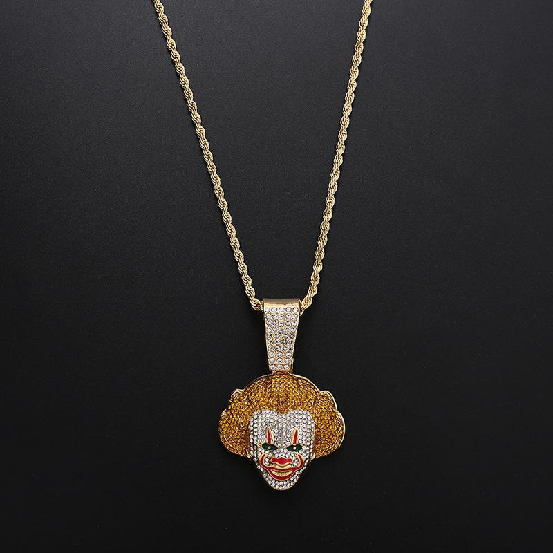 European-American Quirky Christmas V for Vendetta Clown Hip-Hop Pendant Necklace with Full Diamond Design золотой
European-American Quirky Christmas V for Vendetta Clown Hip-Hop Pendant Necklace with Full Diamond Design золотой