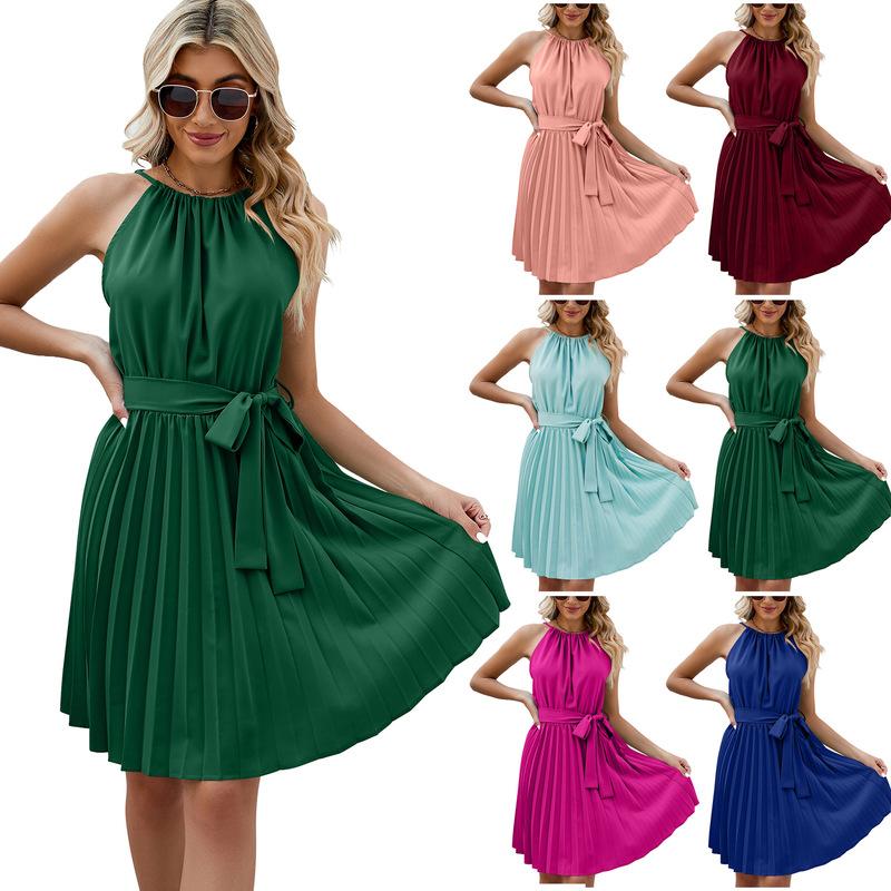 2024 New Women s Summer Sundresses Female Neck Tie Pleated Pleated Dress Women s Beach Dress Multicolour Satin Finish Dress S синій
2024 New Women s Summer Sundresses Female Neck Tie Pleated Pleated Dress Women s Beach Dress Multicolour Satin Finish Dress S синій
