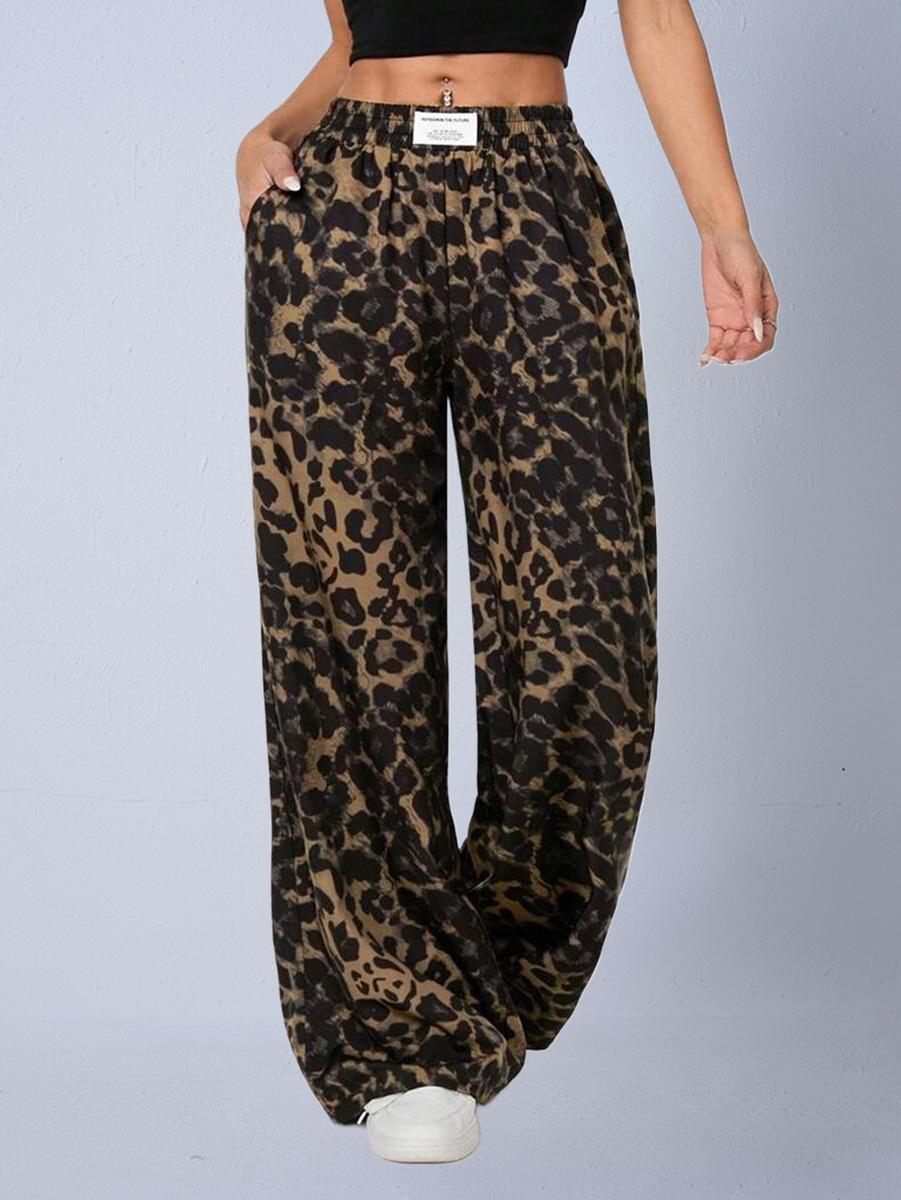 Leopard Print Elastic Waist Wide-Leg Pants - Spring Casual Double Extra Small хаки
Leopard Print Elastic Waist Wide-Leg Pants - Spring Casual Double Extra Small хаки