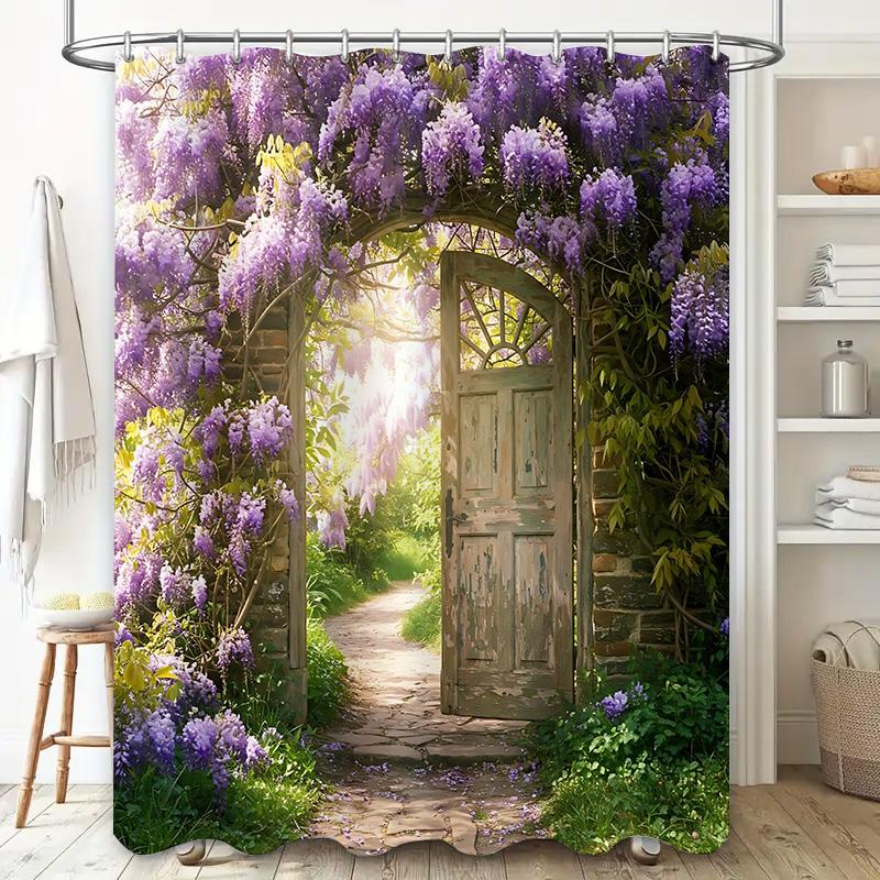 Romantic Wisteria Garden Doorway Curtain Enhances Bathroom With Purple Blossoms Beauty Serenity Suitable For Wet& Dry Separation W60H190(CM)-1 Pcs
Romantic Wisteria Garden Doorway Curtain Enhances Bathroom With Purple Blossoms Beauty Serenity Suitable For Wet& Dry Separation W60H190(CM)-1 Pcs