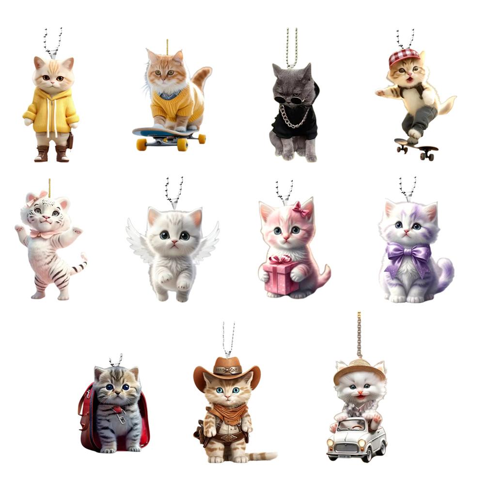 NEW 1PC Acrylic Flat 2D Cat Car Pendant Hanging Ornament With Lanyard Cat Car Charm Adorable Appearance Backpack Keychain Decor
NEW 1PC Acrylic Flat 2D Cat Car Pendant Hanging Ornament With Lanyard Cat Car Charm Adorable Appearance Backpack Keychain Decor