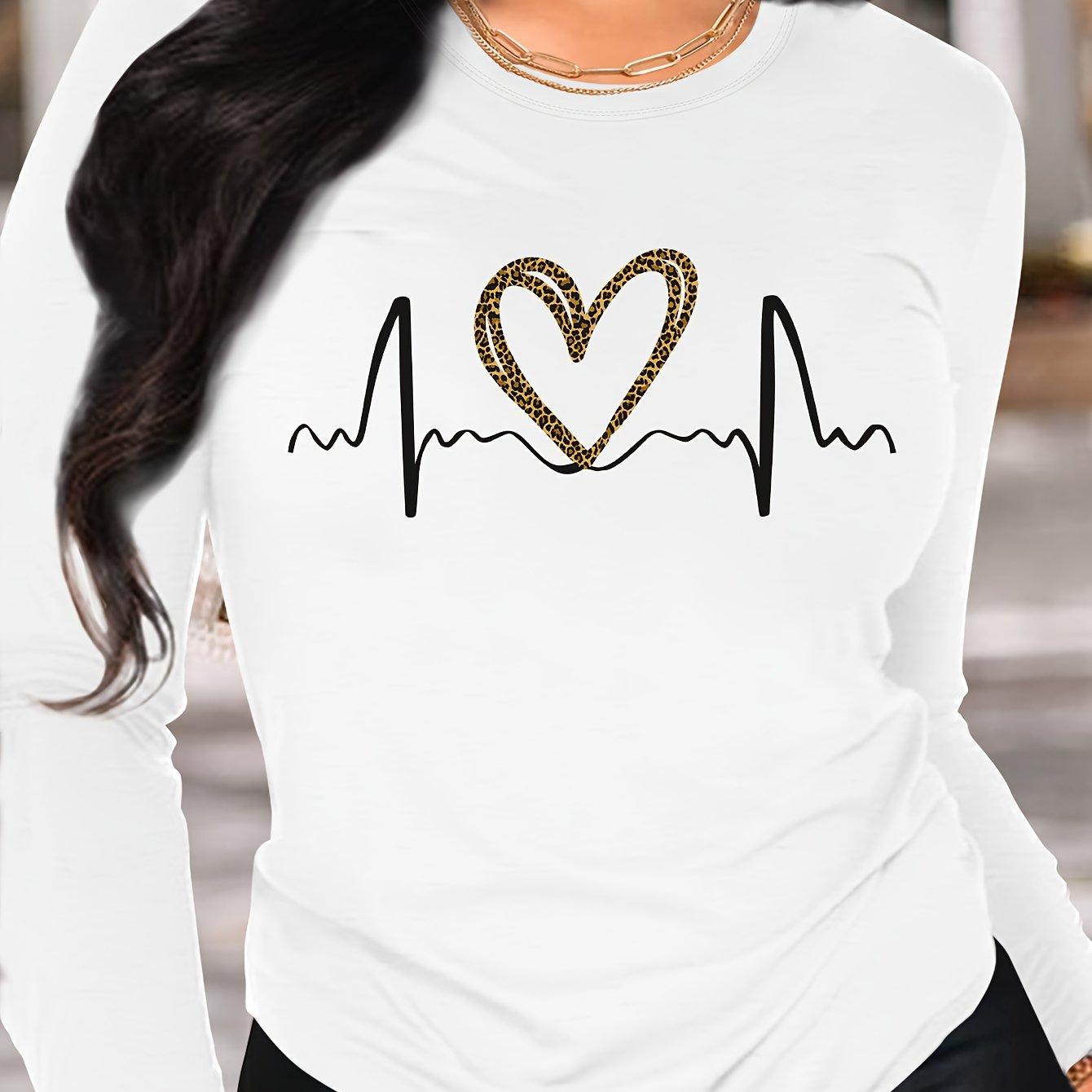 Футболка с принтом в форме сердца, повседневный топ с длинными рукавами и круглым вырезом, весна и осень, женская одежда L
Футболка с принтом в форме сердца, повседневный топ с длинными рукавами и круглым вырезом, весна и осень, женская одежда L