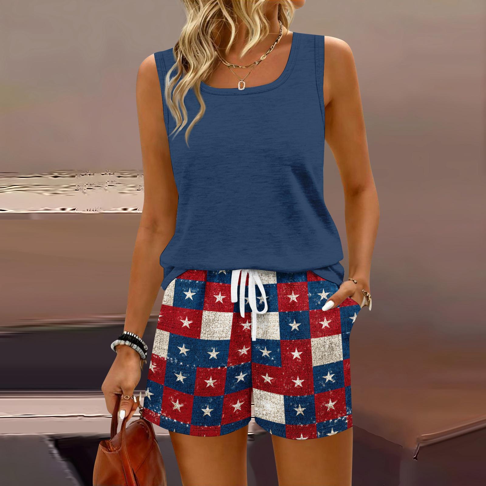 Women Sleeveless Tank Top and Casual Shorts Set with Pockets Square Neck Summer Two Piece Outfit Lightweight Breathable Fabric L
Women Sleeveless Tank Top and Casual Shorts Set with Pockets Square Neck Summer Two Piece Outfit Lightweight Breathable Fabric L