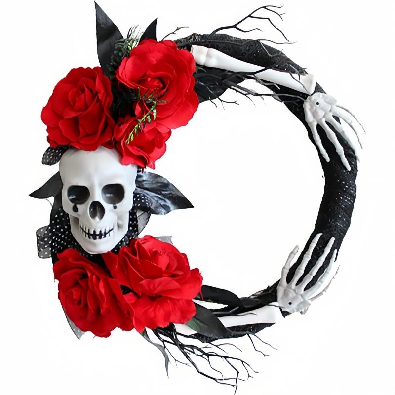 1pc 15in Rose Flower Skull Halloween Gothic Black Halloween Decorations for Indoor Outdoor Window Hanging Ornament
1pc 15in Rose Flower Skull Halloween Gothic Black Halloween Decorations for Indoor Outdoor Window Hanging Ornament