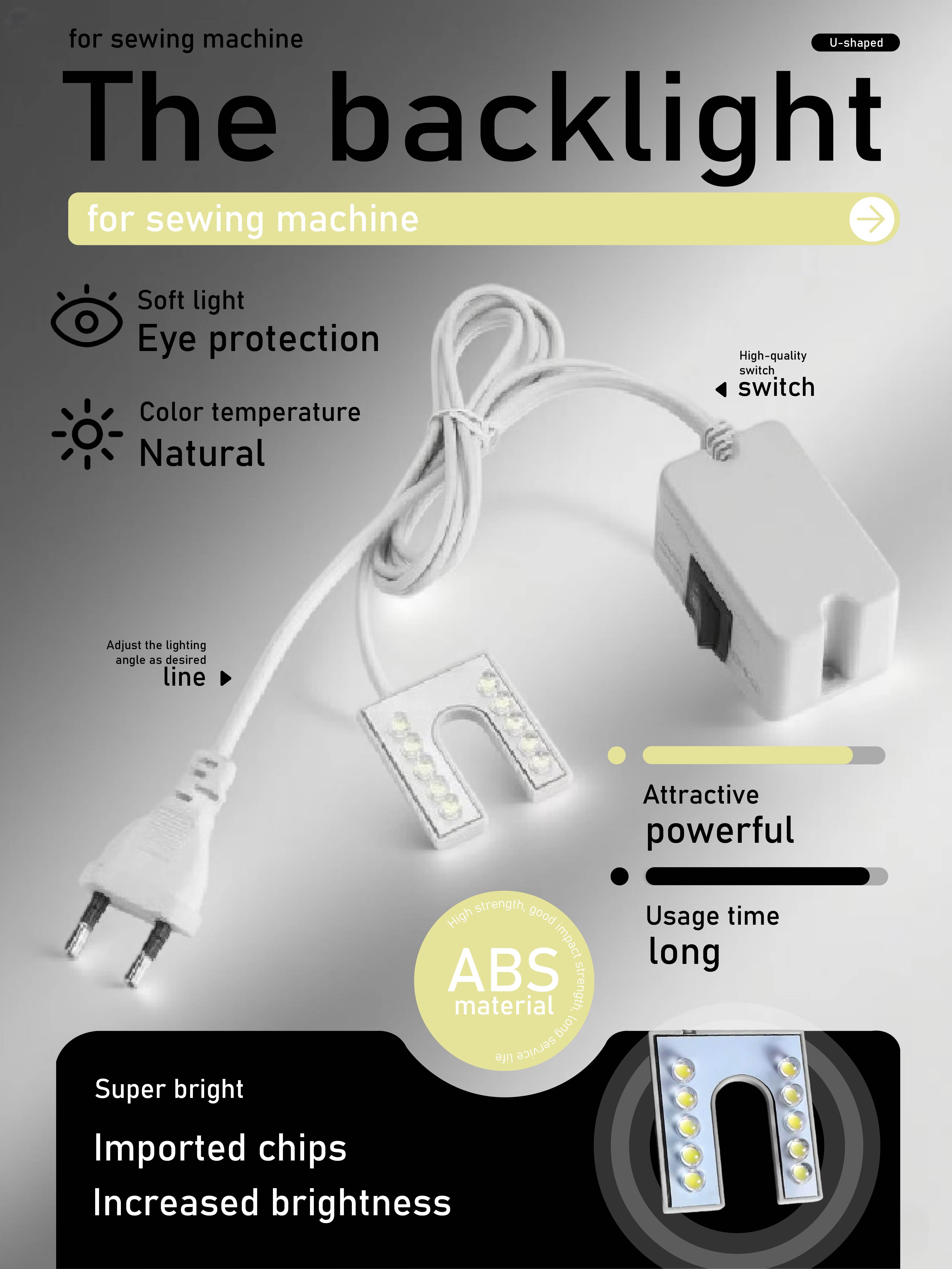 Подсветка для швейной машины – Светодиодная лампа с мягким светом для защиты глаз, с регулируемым кабелем и высококачественным выключателем
Подсветка для швейной машины – Светодиодная лампа с мягким светом для защиты глаз, с регулируемым кабелем и высококачественным выключателем