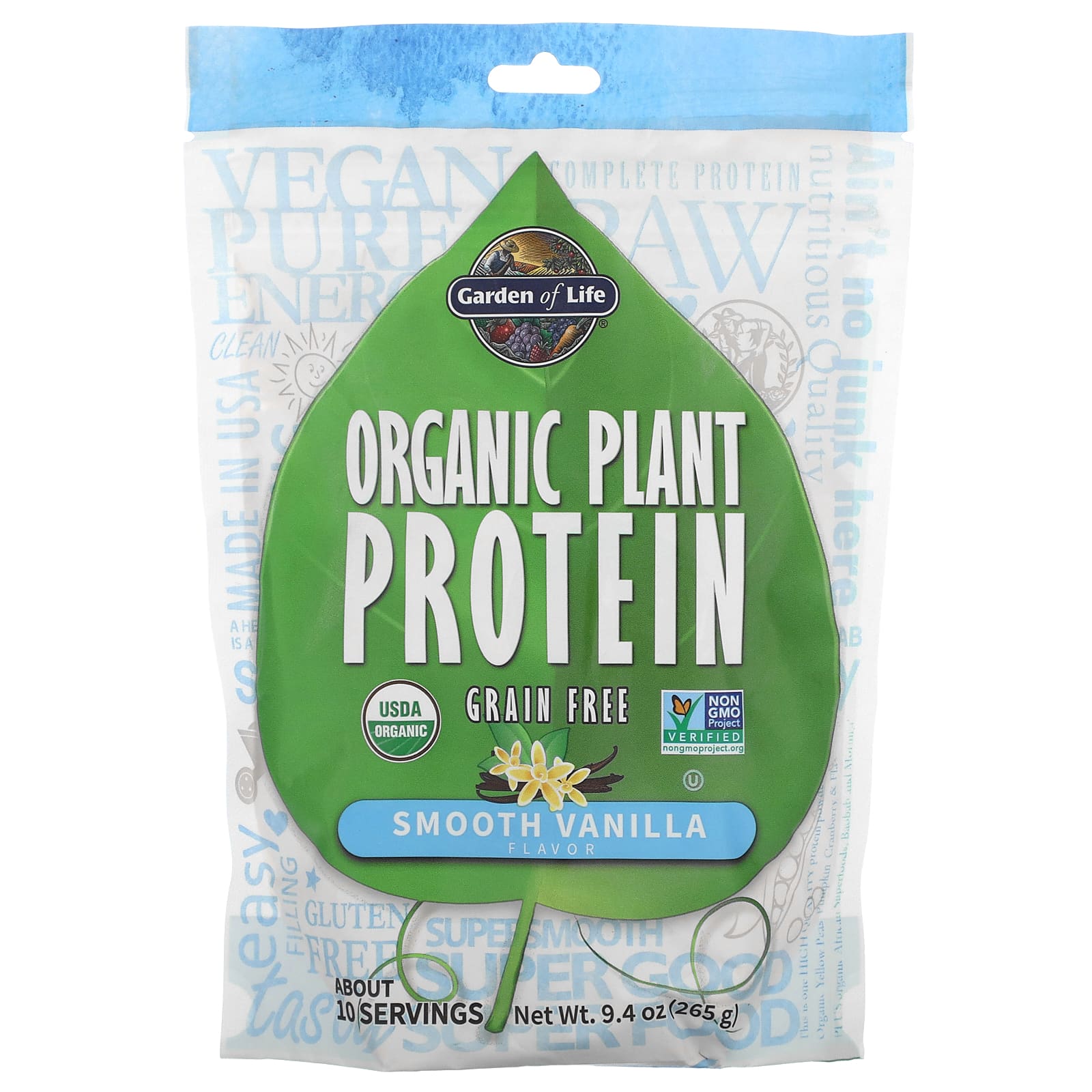 Garden of Life, Organic Plant-Based Protein, Grain-Free, Mild Vanilla Flavor, 9.4 oz (265 g)
Garden of Life, Organic Plant-Based Protein, Grain-Free, Mild Vanilla Flavor, 9.4 oz (265 g)