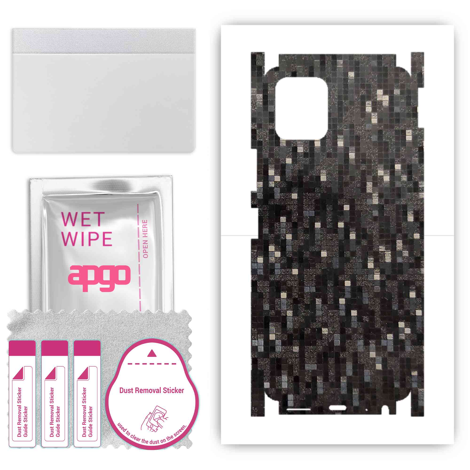 apgo Protective Skin Sticker for the back+sides compatible with Vivo Y52s, Full Wrap Film, Foil, Vinyl - Pattern Carbon Black Pixel
apgo Protective Skin Sticker for the back+sides compatible with Vivo Y52s, Full Wrap Film, Foil, Vinyl - Pattern Carbon Black Pixel