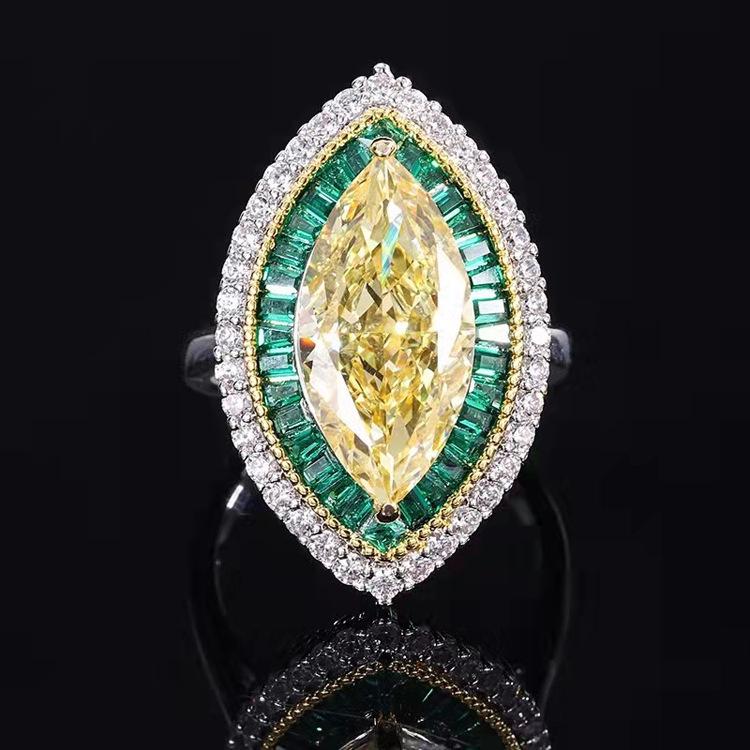 Luoxi Temple 925 Sterling Silver Ring with 6x13 High Carbon Marquise-Cut Diamonds Comparable to Yellow Diamonds - New Arrival. Size 8 жёлтый
Luoxi Temple 925 Sterling Silver Ring with 6x13 High Carbon Marquise-Cut Diamonds Comparable to Yellow Diamonds - New Arrival. Size 8 жёлтый