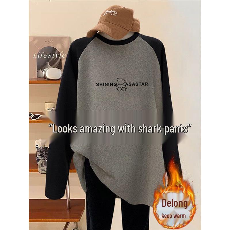 Women s Color Block Velvet Shark Pants Long Sleeve T-Shirt: Stylish Mid-Length Base Layer Top M 80-105 jin
Women s Color Block Velvet Shark Pants Long Sleeve T-Shirt: Stylish Mid-Length Base Layer Top M 80-105 jin