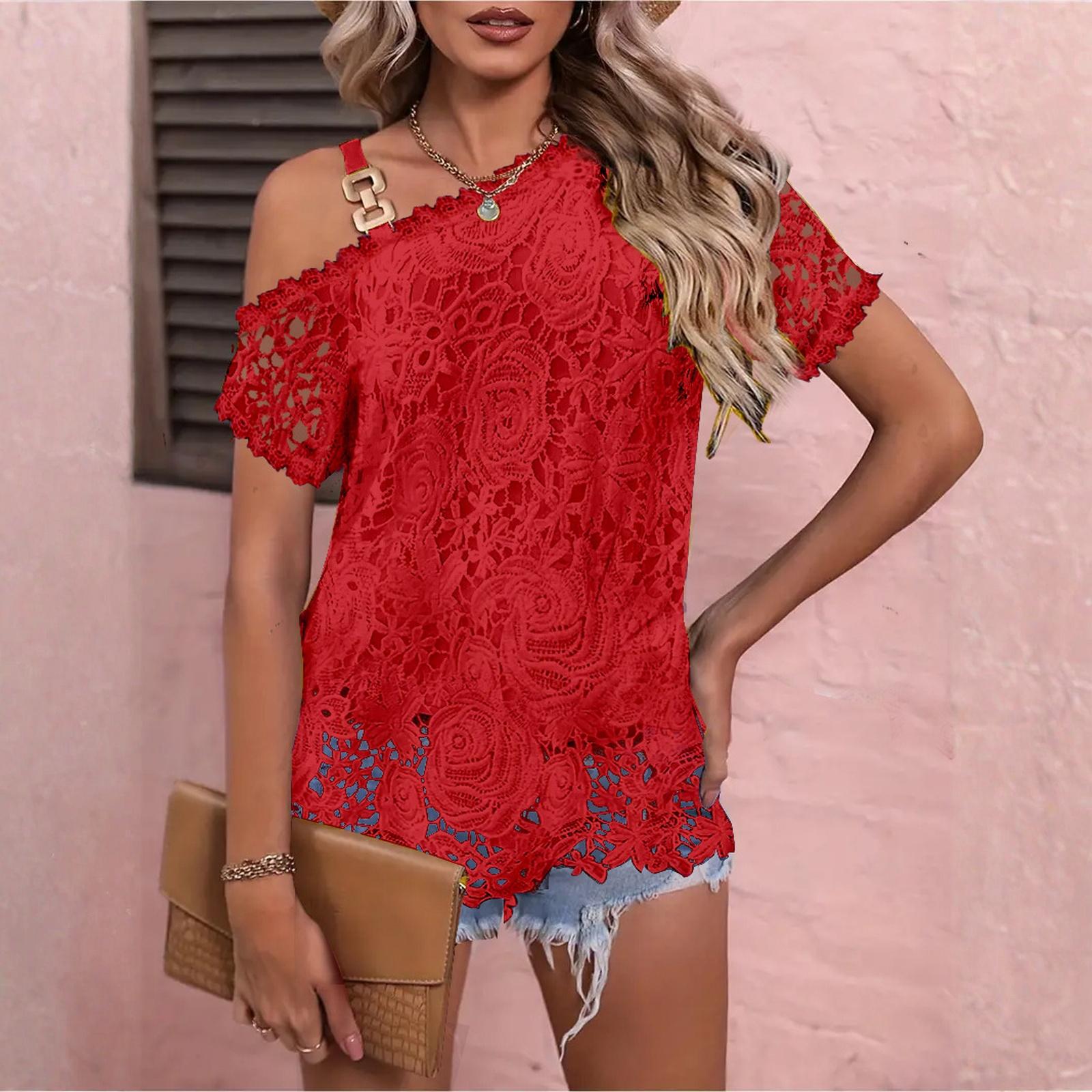 Womens Spring Tops Lace Off Shoulder Summer Shirts for Women Casual Lace Blouse Womens Summer Shirts Dressy Tops for Women M
Womens Spring Tops Lace Off Shoulder Summer Shirts for Women Casual Lace Blouse Womens Summer Shirts Dressy Tops for Women M