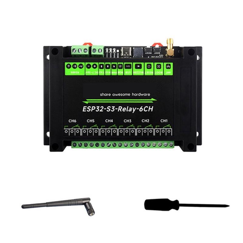 Industrial 6CH ESP32S3 WiFi Relays Module Onboards RS485 HAT Interfaces Supports WiFi Bluetooth-compatible
Industrial 6CH ESP32S3 WiFi Relays Module Onboards RS485 HAT Interfaces Supports WiFi Bluetooth-compatible