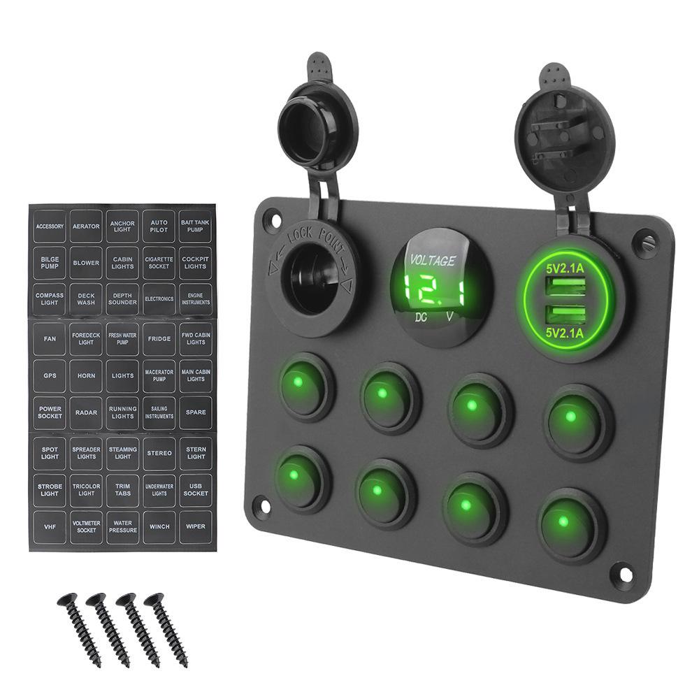 8+3 Position Ship-shaped Cat s Eye Multi-function Switch Panel, 312-24V.
8+3 Position Ship-shaped Cat s Eye Multi-function Switch Panel, 312-24V.