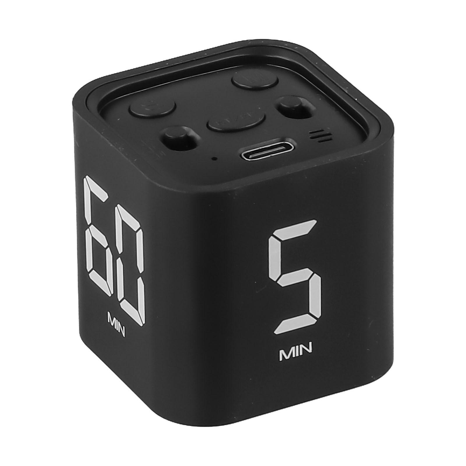Modern design cube timer with gravity sensing flip and adjustable volume Black
Modern design cube timer with gravity sensing flip and adjustable volume Black