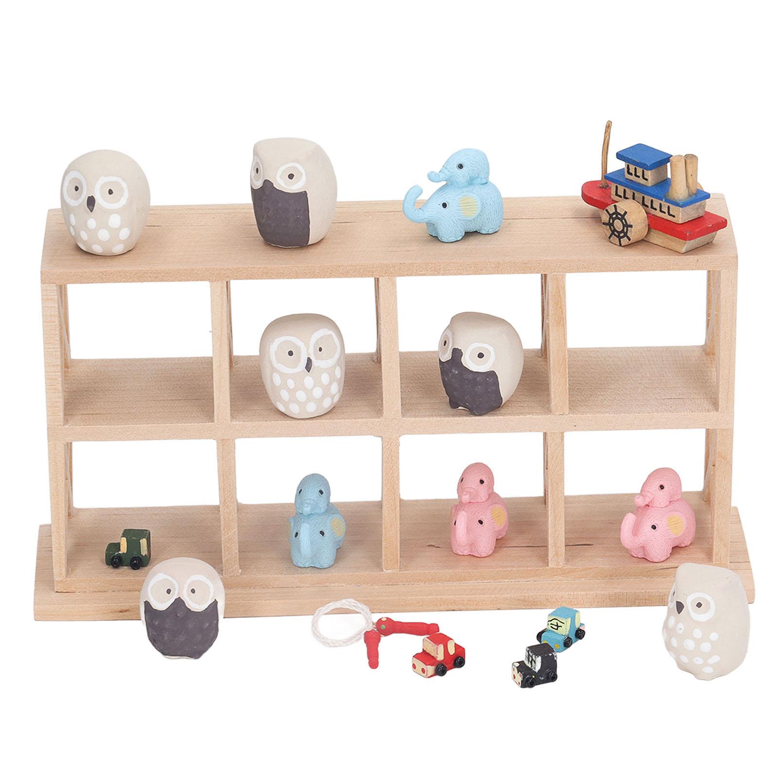 1: 12 Doll House Shelf Wood Resin 8 Grids Fine Appearance Doll House Storage Rack with Elephant Owl
1: 12 Doll House Shelf Wood Resin 8 Grids Fine Appearance Doll House Storage Rack with Elephant Owl