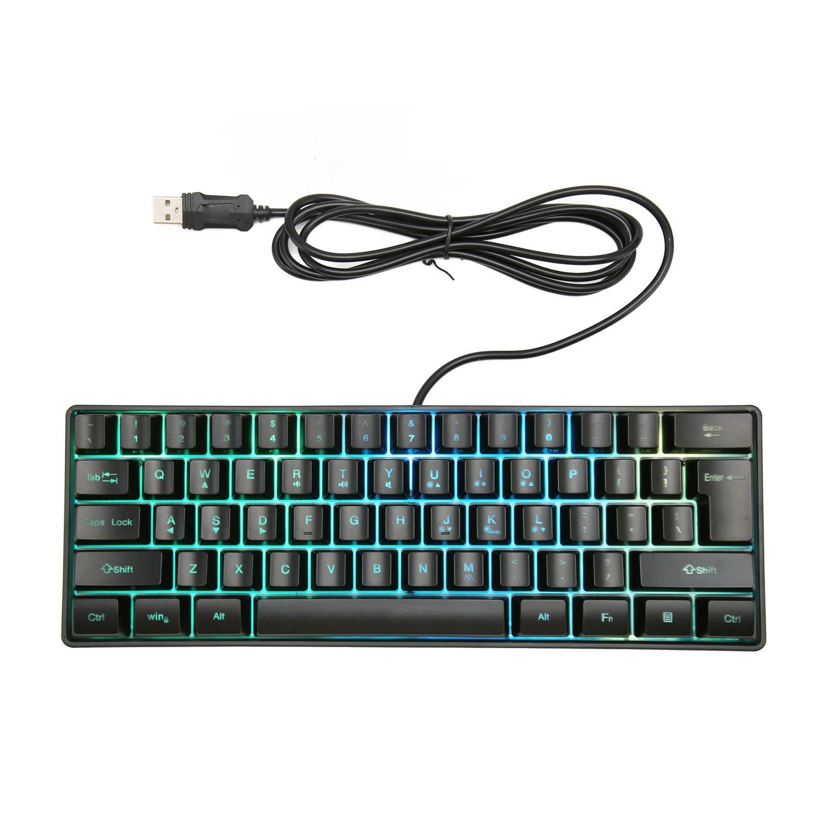 Механическая клавиатура 61 клавиша RGB подсветка ультратонкая портативная проводная клавиатура для дома, офиса, школы
Механическая клавиатура 61 клавиша RGB подсветка ультратонкая портативная проводная клавиатура для дома, офиса, школы