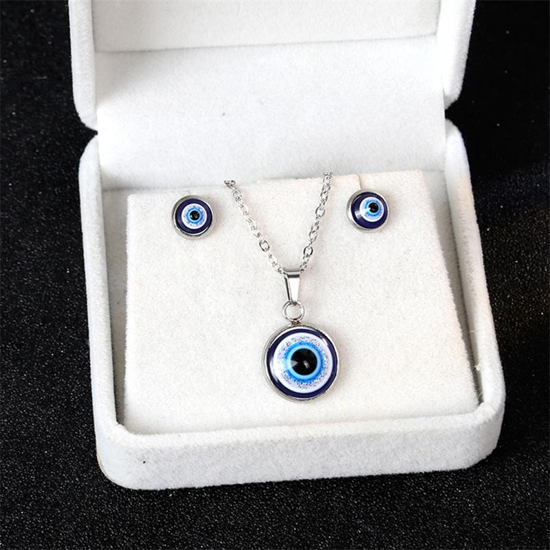Trendy Turkish Evil Eye Necklace Earrings Set Minimalist Dainty Gold Color Chain Good Luck Amulet Jewelry Gifts for Women Girls
Trendy Turkish Evil Eye Necklace Earrings Set Minimalist Dainty Gold Color Chain Good Luck Amulet Jewelry Gifts for Women Girls