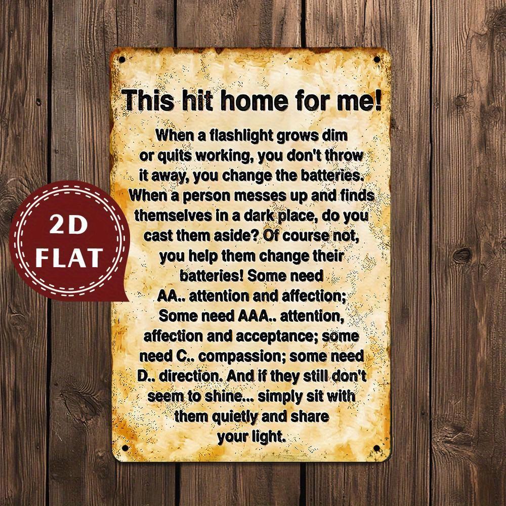 Retro Iron WallMounted Decorative Plaque Vintage Rustic Metal Sign with Humorous Battery Design No Electricity Needed for aluminum 20x30cm
Retro Iron WallMounted Decorative Plaque Vintage Rustic Metal Sign with Humorous Battery Design No Electricity Needed for aluminum 20x30cm