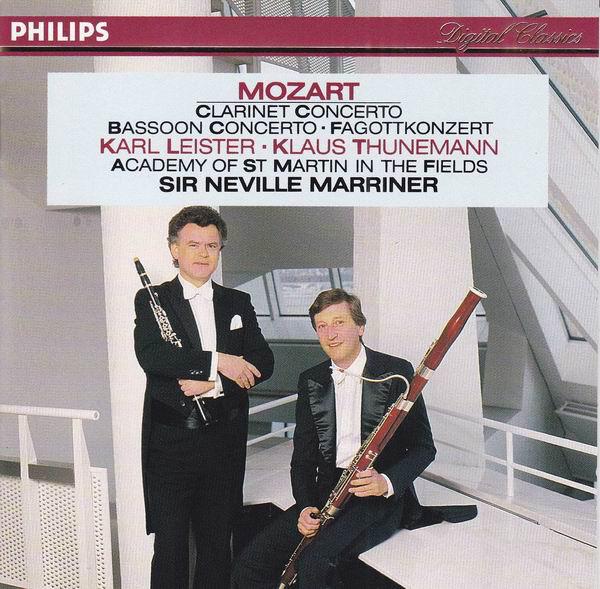 CD MOZART - KARL LEISTER • KLAUS THUNE - Clarinet Concerto • Bassoon Concert 4223902 Philips Digital 1989 Europe Classical Used
CD MOZART - KARL LEISTER • KLAUS THUNE - Clarinet Concerto • Bassoon Concert 4223902 Philips Digital 1989 Europe Classical Used