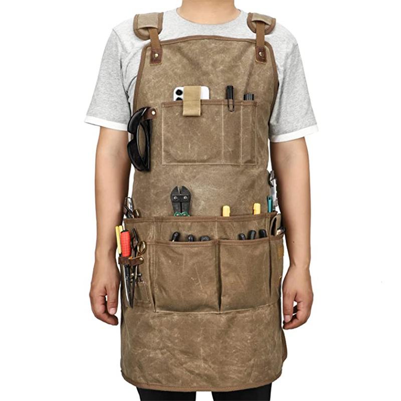 Фартук из вощеной парусины с двухслойными трехмерными карманами и регулируемыми бретелями для садовых и деревообрабатывающих инструментов. Фартук 78x68cm хаки
Фартук из вощеной парусины с двухслойными трехмерными карманами и регулируемыми бретелями для садовых и деревообрабатывающих инструментов. Фартук 78x68cm хаки