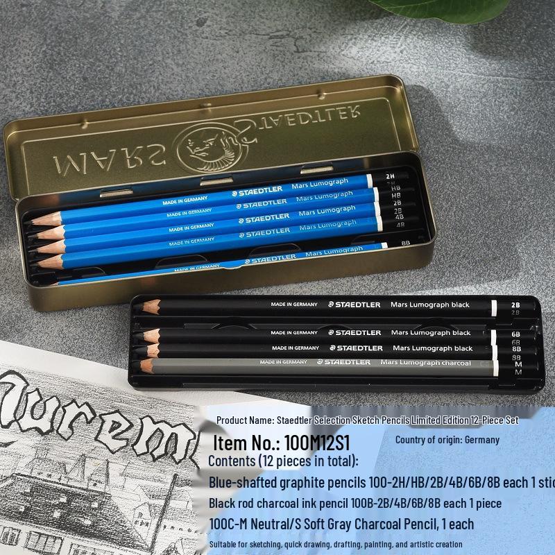 STAEDTLER 100M12 Drawing Charcoal Pencils Iron Box Set 12 specifications
STAEDTLER 100M12 Drawing Charcoal Pencils Iron Box Set 12 specifications