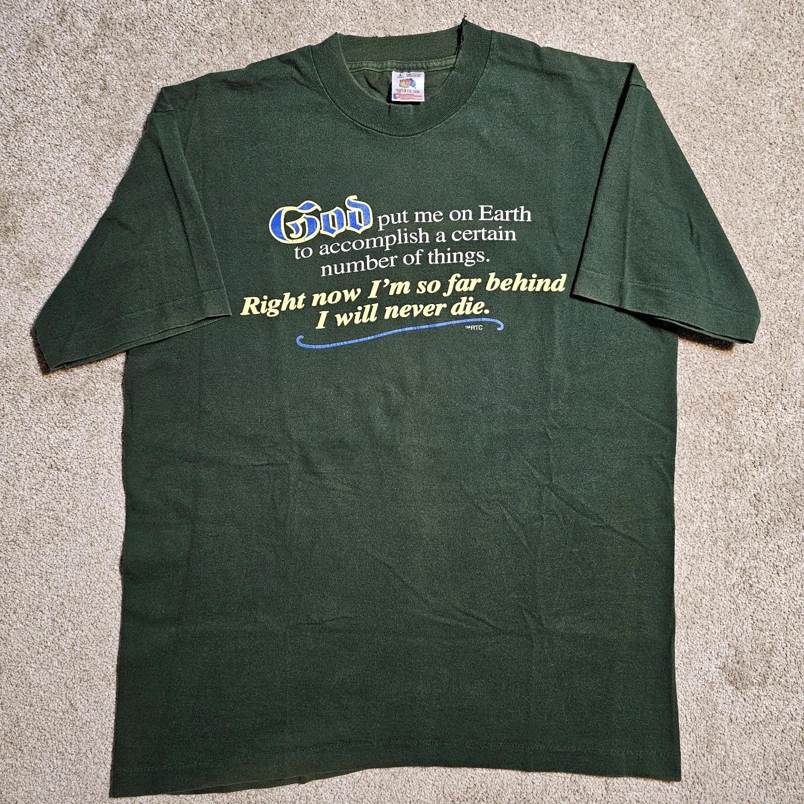 Vintage 90s GOD Put Me On Earth Church T-shirt Mens L Grunge Jesus Ironic Single S
Vintage 90s GOD Put Me On Earth Church T-shirt Mens L Grunge Jesus Ironic Single S