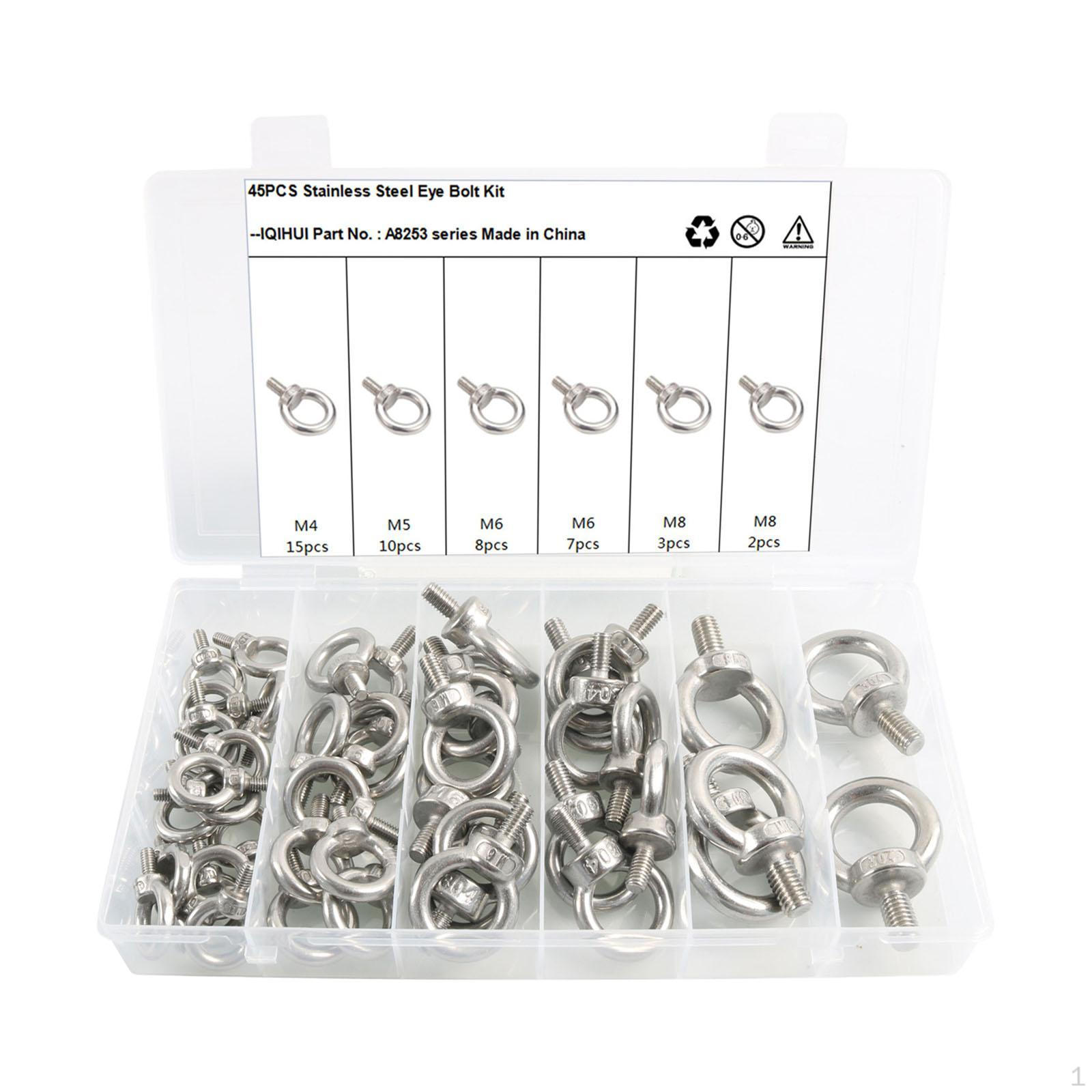 45x Рым-болты для подъема плеча машины M4 M5 M6 M8 Рым-болты с резьбой для тяжелых условий эксплуатации с портативным устройством 
45x Рым-болты для подъема плеча машины M4 M5 M6 M8 Рым-болты с резьбой для тяжелых условий эксплуатации с портативным устройством