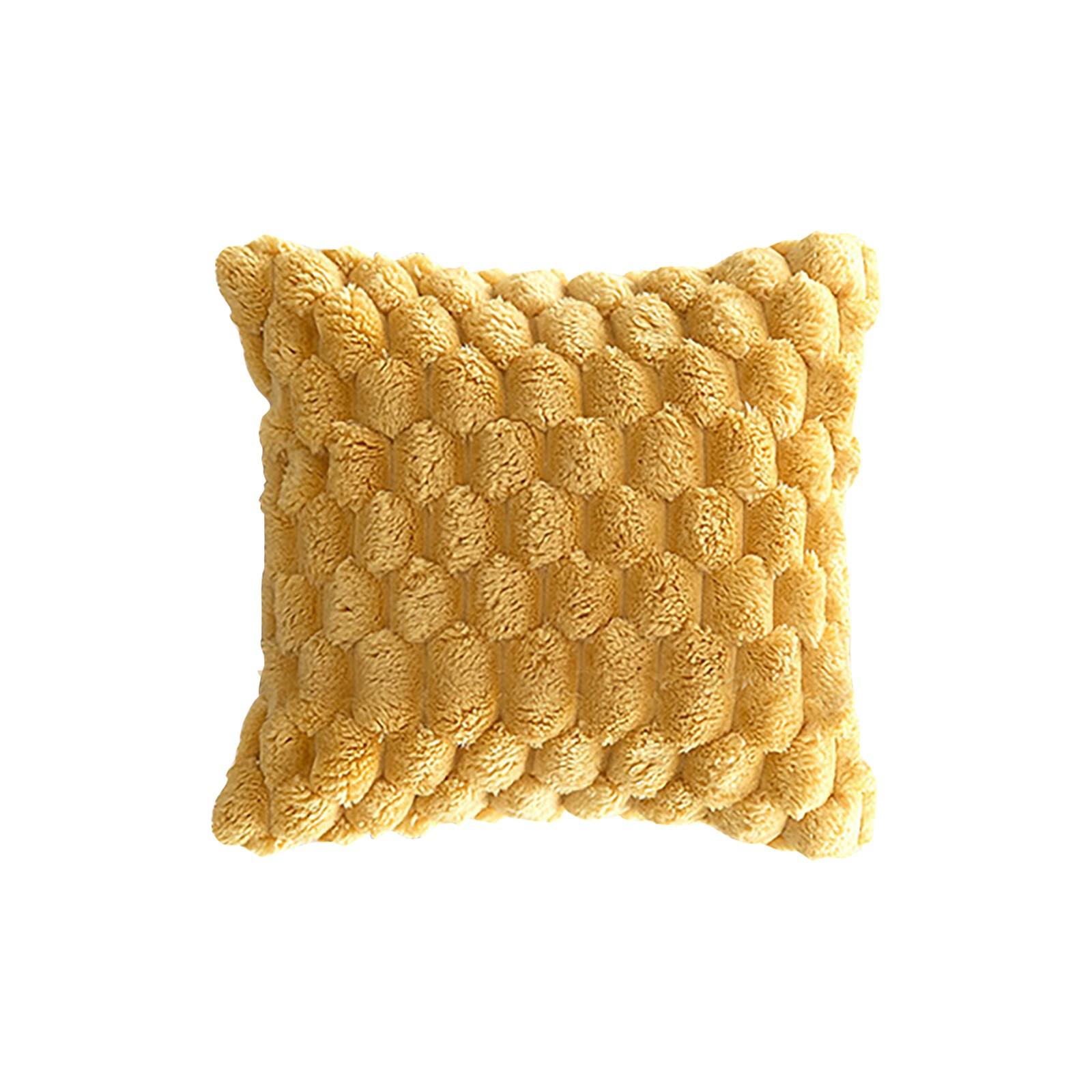 Плюшевая наволочка, однотонная черепаховая спинка, бархатная трехмерная наволочка для дивана, модельная подушка для спальни One Size жёлтый
