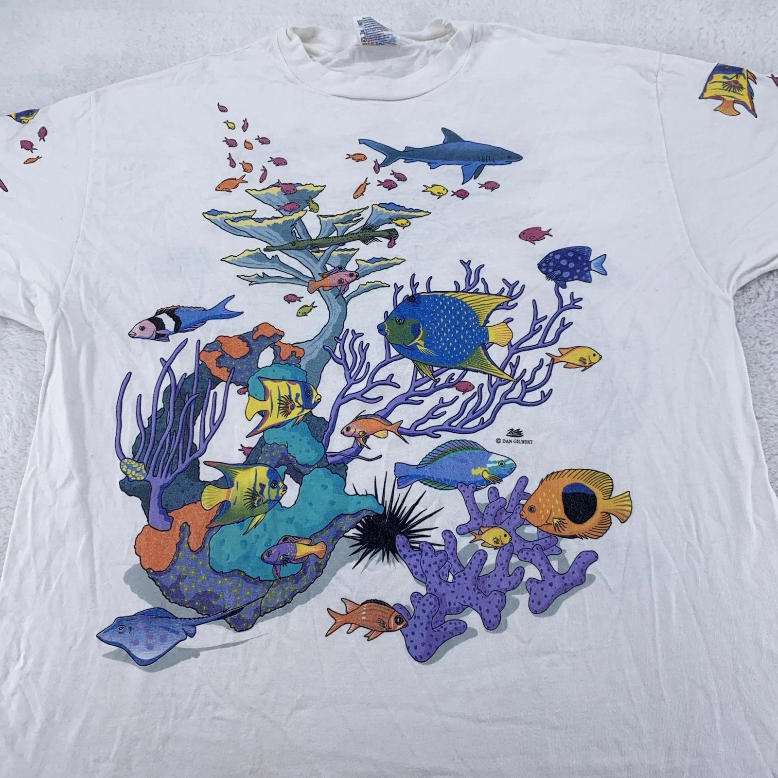 Vintage Ocean Reef All Over Print Shirt Mens L/XL Fish Shark Art Surf Beach 90s 4XL
Vintage Ocean Reef All Over Print Shirt Mens L/XL Fish Shark Art Surf Beach 90s 4XL