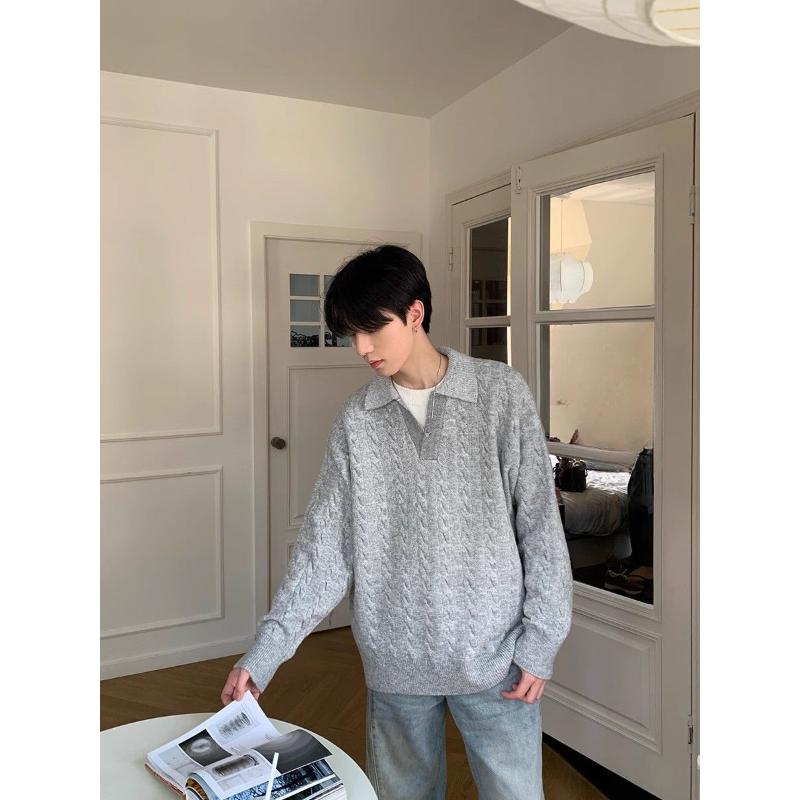 Мужской пуловер свитер в корейском стиле, имитация двойки, с лацканами, зимний, свободного кроя, однотонный, повседневный, утолщенный, теплый жакет S серый
Мужской пуловер свитер в корейском стиле, имитация двойки, с лацканами, зимний, свободного кроя, однотонный, повседневный, утолщенный, теплый жакет S серый