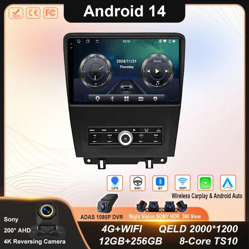 Android 14 For Ford Mustang V S-197 2009 2010 2011 2012 - 2014 Car Radio Stereo Screen Multimedia Player Carplay GPS Navigation
Android 14 For Ford Mustang V S-197 2009 2010 2011 2012 - 2014 Car Radio Stereo Screen Multimedia Player Carplay GPS Navigation