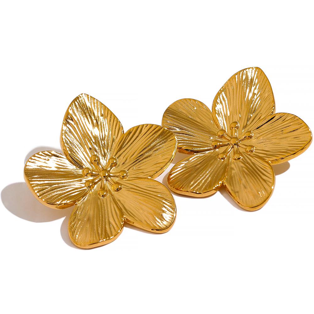 Yhpup Tarnish Free Vintage Gold Color Stainless Steel Flower Metal Stud Earrings for Women Individual Stylish Trendy Jewelry
Yhpup Tarnish Free Vintage Gold Color Stainless Steel Flower Metal Stud Earrings for Women Individual Stylish Trendy Jewelry