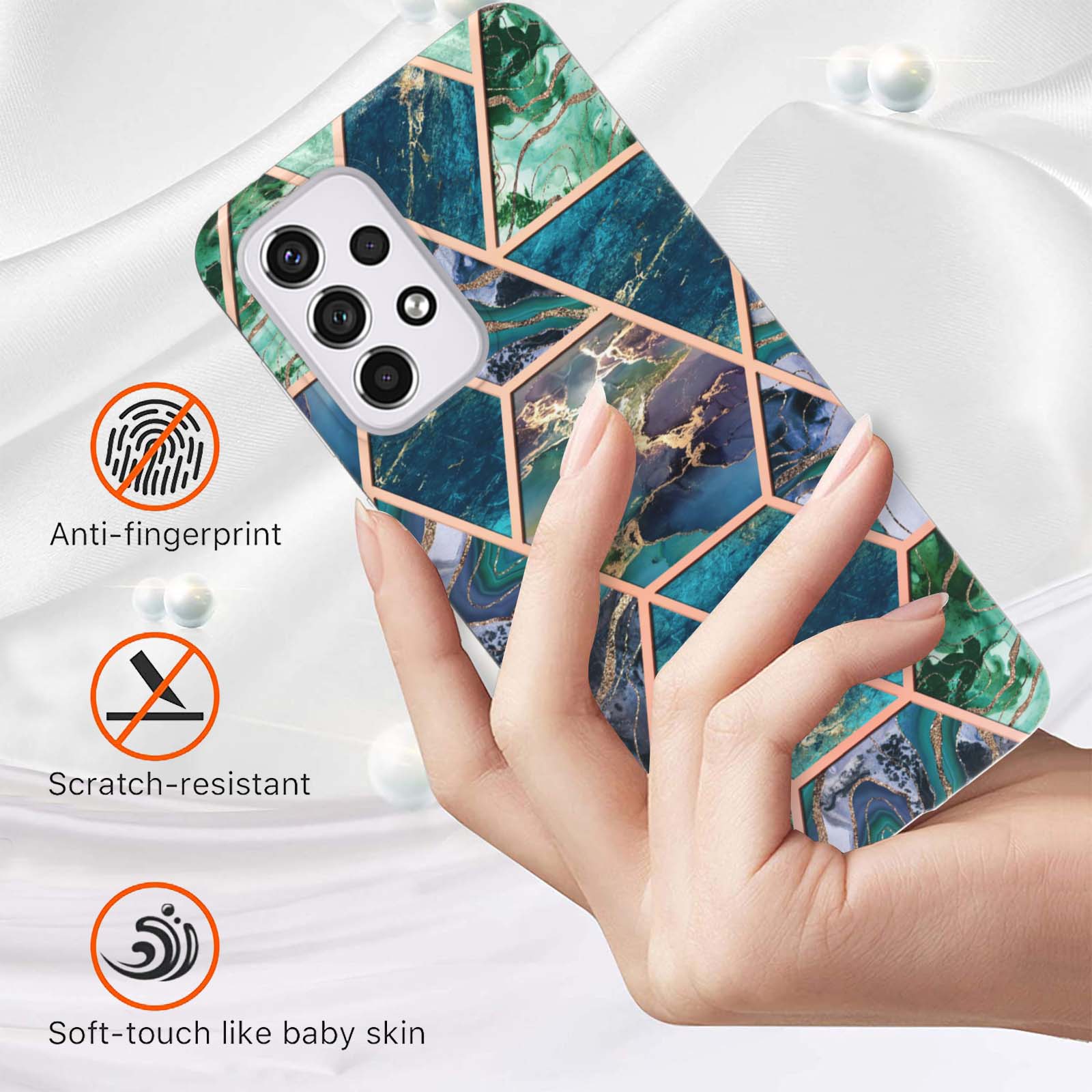 LB4 Series Marble Pattern Case for Samsung Galaxy A33 5G,IMD Electroplating Protective TPU Personalized Phone Cover Blue/Green
LB4 Series Marble Pattern Case for Samsung Galaxy A33 5G,IMD Electroplating Protective TPU Personalized Phone Cover Blue/Green