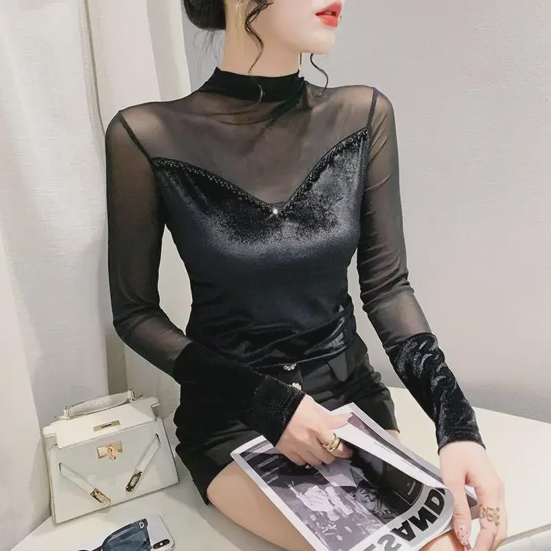 Autumn Slim Fit Beaded Patchwork T-Shirt with Semi-High Neck and Long Sleeves for Women 3XL чорний
Autumn Slim Fit Beaded Patchwork T-Shirt with Semi-High Neck and Long Sleeves for Women 3XL чорний