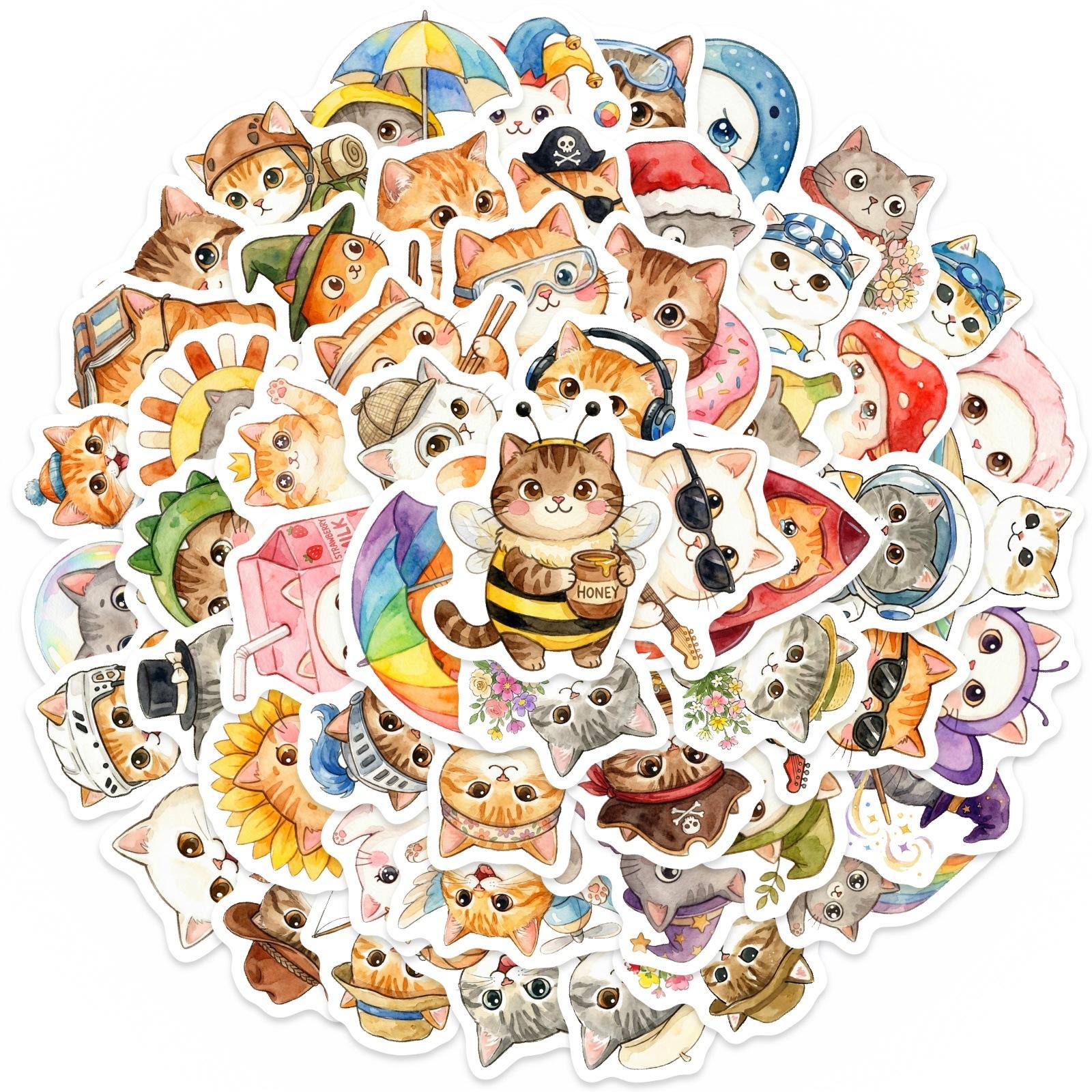 50 Hand-Painted Cartoon Cat Stickers Cute Wind Waterproof Hand Account Decorative Stickers Creative Children Stickers
50 Hand-Painted Cartoon Cat Stickers Cute Wind Waterproof Hand Account Decorative Stickers Creative Children Stickers
