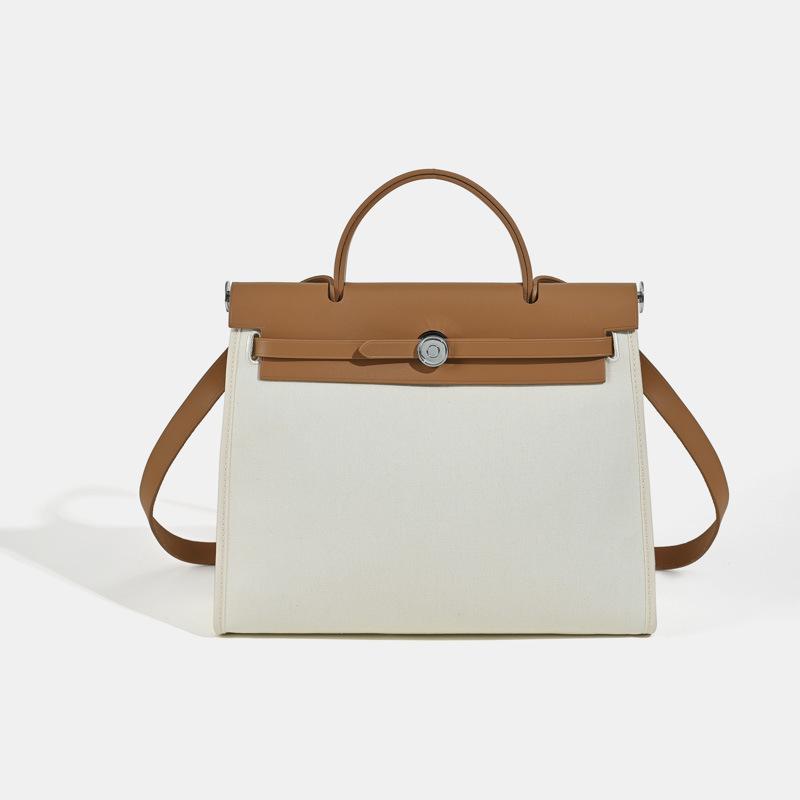 Bag Cowhide Canvas Color Matching Design Large Capacity Commuter Shoulder Crossbody Bag Handbag 30*10*22cm
Bag Cowhide Canvas Color Matching Design Large Capacity Commuter Shoulder Crossbody Bag Handbag 30*10*22cm