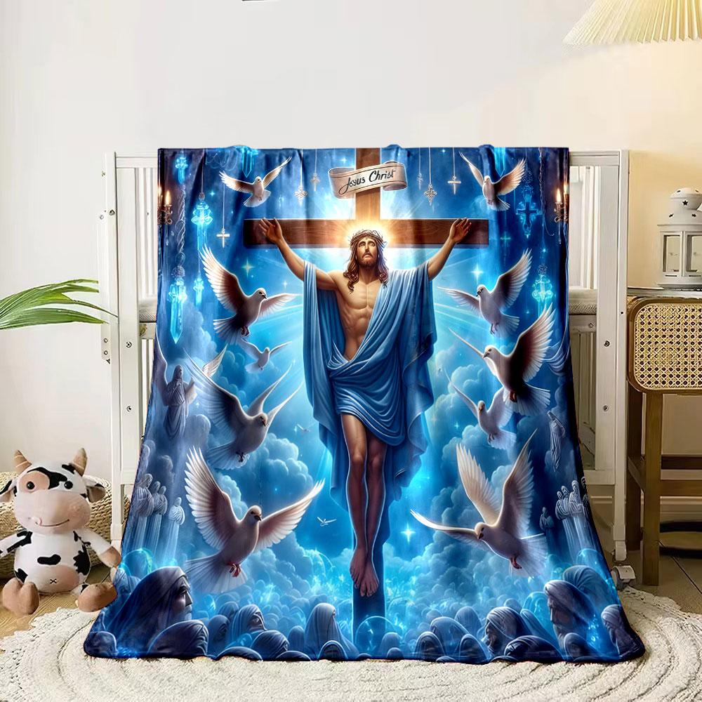 Radiant crucifixion scene with doves, glowing crosses, and heavenly clouds. for all seasons blanket lunch break throw gift 80cm x 120cm
Radiant crucifixion scene with doves, glowing crosses, and heavenly clouds. for all seasons blanket lunch break throw gift 80cm x 120cm